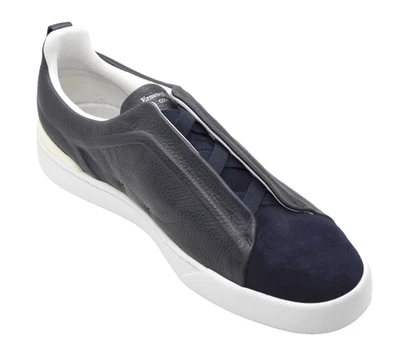 Tenis Ermenegildo Zegna Couture Triple Puntada Para Hombre Azul Marino Talla US 11.5 UK 10.5 Foto 1 de 4