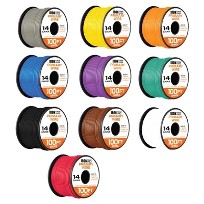 14-Gauge Automotive Wire, 10-Roll Assortment, 100 ft Copper-Clad Aluminum Each - Image 1 of 4