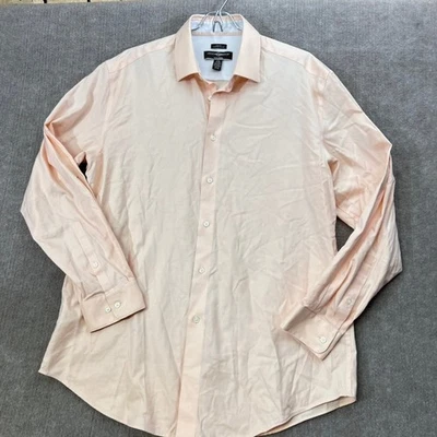 Camisa de vestir Joseph Abboud para hombre 16 1/2 34/35 ajustada cuello cómodo melocotón Foto 1 de 4