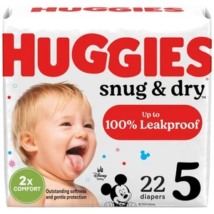 Pañales secos ajustados Huggies talla 5 22 unidades a prueba de fugas pañales para bebés sin fragancia - Imagen 1 de 13