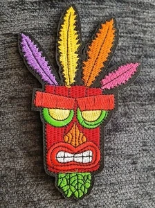 Crash Bandicoot Video Game Crash Feathered Mask Embroidered Patch NEW Unga Bunga - Picture 1 of 3