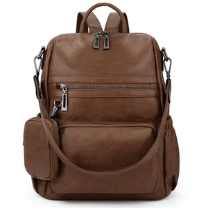 Mujer Mochila Cartera Cuero Vegano Convertible Damas Mochila Bolsillo con Cremallera... - Imagen 1 de 9