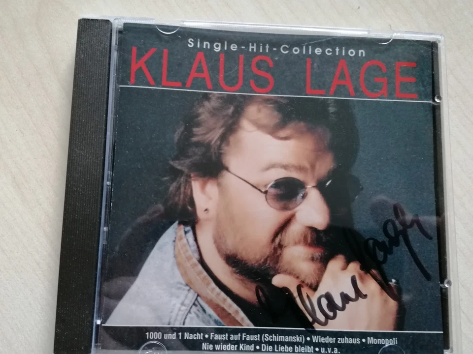 KLAUS LAGE - CD "SINGLE - HIT - COLLECTION"  & ORIG. AUTOGRAMM  - SIGNED! - Bild 1 von 1