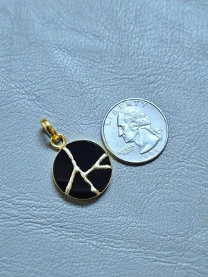 Collana unica KINTSUGI INITIAL arte giapponese gioielli fatti a mano catena... - Immagine 1 di 4