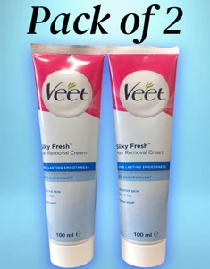 Veet Fresh Hair Removal Cream Sensitive Skin, Pack of 2 , UNBOXED - Picture 1 of 6