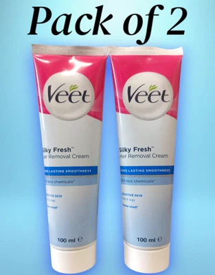 Veet Fresh Hair Removal Cream Sensitive Skin, Pack of 2 , UNBOXED