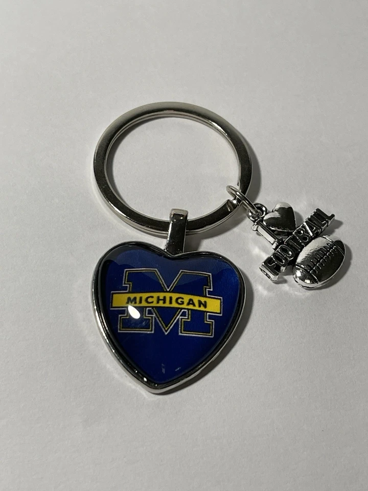 Llavero de fútbol americano Michigan Wolverines NCAA I Love ¡NUEVO!! Foto 1 de 1