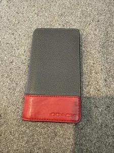 Coach Men's gray and red Leather Wallet - Picture 1 of 6