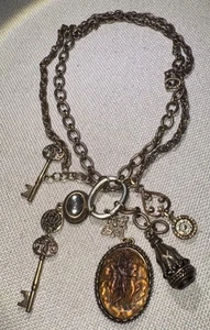 Vintage Chico's Mixed Metals And Stones With Imitation Lucite Carved Women. Rare - Picture 1 of 11