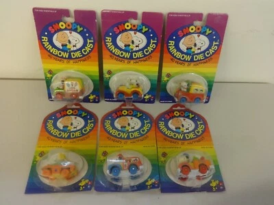 Inter Trad Tec - Snoopy Driving 6 Diff Rainbow Diecast Vehicles - MIP - U Choose - Image 1 of 2