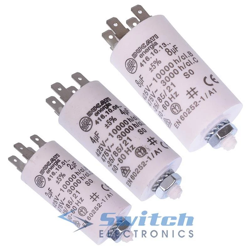 2uF to 80uF Motor Run Capacitor Metallised Polypropylene 450V Ducati Energia
