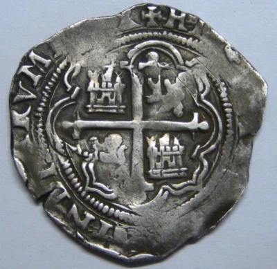 PHILIP II 2 REAL COB MEXICO ASSAYER O 1500s BEAUTIFUL SILVER COLONIAL ERA COB - Image 1 of 4