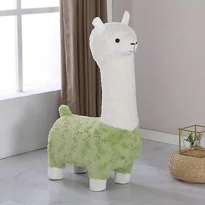 Cute Alpaca Sitting Stool Cartoon Animal Changing Shoes Stool Plush Cover - Image 1 of 4