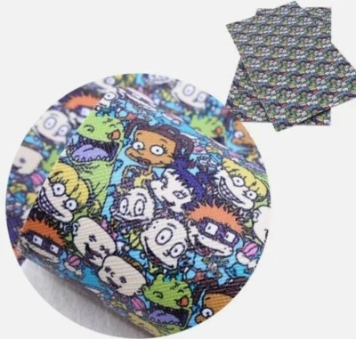 Rugrats FAUX LEATHER SHEET 8" x 12" PRINTED 1061784 cartoon SMOOTH TEXTURE