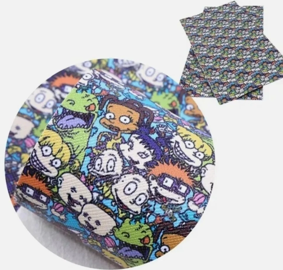 SÁBANA DE CUERO SINTÉTICO RUGRATS 8" X 12" IMPRESA 1061784 dibujos animados TEXTURA SUAVE Foto 1 de 1