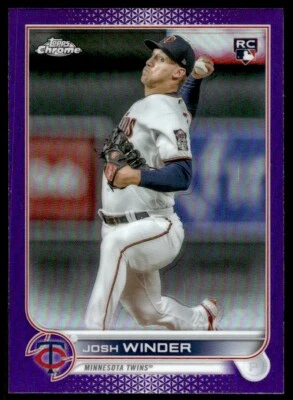 2022 Topps Chrome Update PURPLE REFRACTOR Josh Winder Rookie #USC137 - Image 1 of 2