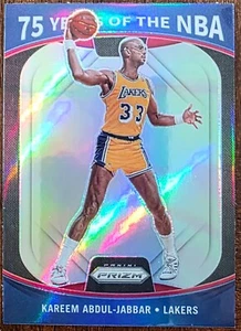 2021-22 PANINI PRIZM OPTIC KAREEM ABDUL JABBAR 75 YEARS OF NBA HOLO CARD #14 NM - Picture 1 of 2