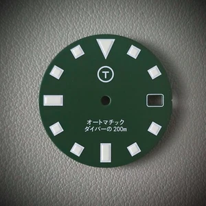 TLDC0631 PLGS Estilo Fecha Verde Ejército + C3 / 7S26 NH35 NH36 SEIKO SKX 28,5 mm SKX - Imagen 1 de 1