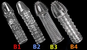 Enlargement Spike Dotted Ribbed Delay Aid Hit Spot Thickening Reusable Condoms  - Picture 1 of 14