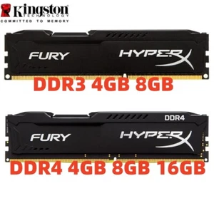 HyperX FURY DDR3 DDR4 4GB 8GB 16GB 3200 1600MHz 2666MHz Desktop Memory DIMM - Picture 1 of 30