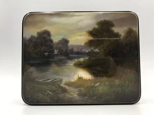 Beautiful Lacquer Box "Summer Time" , Hand Painted, Papier Mache, Jewelry - Picture 1 of 10