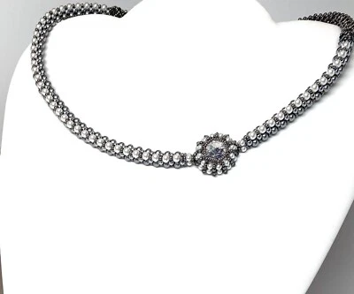 "Collar de 20"" hecho a mano de perlas blancas de cristal de Swarovski y Rivoli" Foto 1 de 4