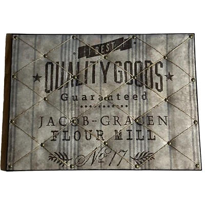 Memo Bulletin Photo Board Canvas Burlap Rustic Farmhouse Wall Display - Image 1 of 4