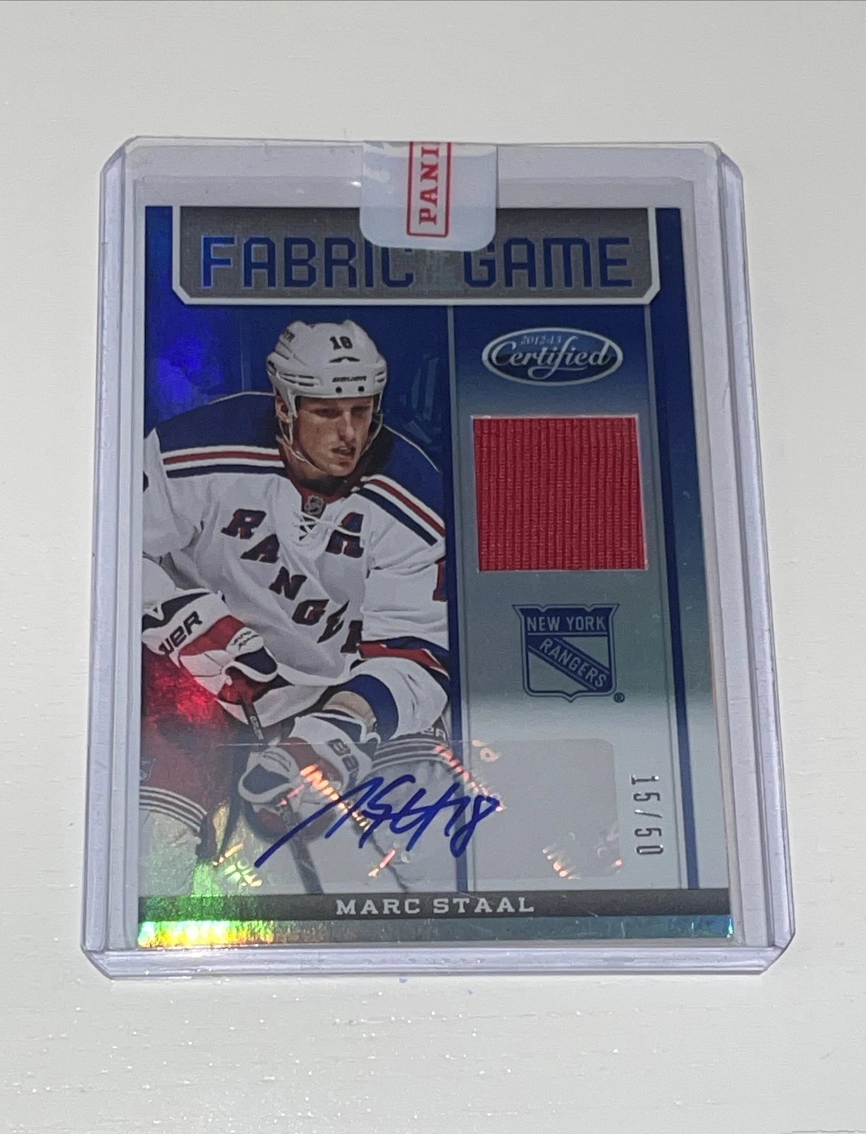 2012-13 Panini Certified Hockey Fabrics Of The Game Auto /50 Marc Staal #FOG-STA