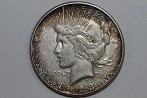 Dólar de la Paz 1923-S 90 % plata objetivo tonificado grados aproximadamente sin circular (PDX1515) - Imagen 1 de 4
