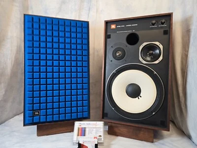 2 New JBL 4310 / 11 / 12 Foam Quadrex Grilles - Walnut Frames - Metal JBL Badge - image 1 of 4