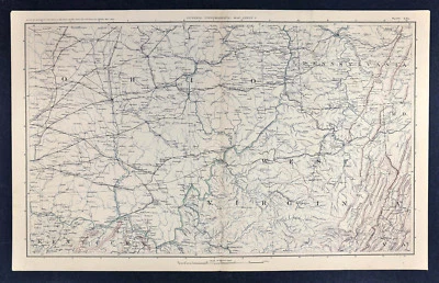 Mapa militar de la Guerra Civil - Ohio Virginia Occidental Pennsylvania - Charleston Columbus Foto 1 de 4