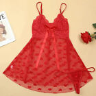 Women Sexy Valentine Lingerie Lace Babydoll Underwear Dress V Neck Lightweight