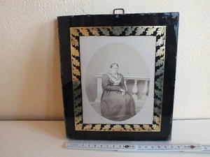 Seltener Bilderrahmen - vor 1900 - Front Glasplatte - vergol. Dekor unter Glas - Bild 1 von 6