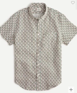 J Crew short sleeve linen shirt flower print Green White AM486 Men's Small - Picture 1 of 2