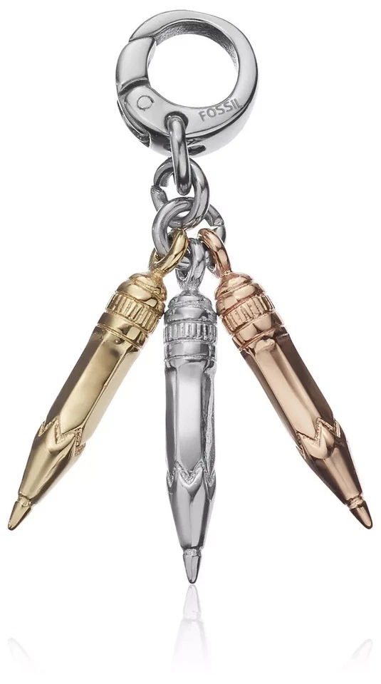 ✏️ ¡RARO! Dije de lápiz trío marca Fossil | Maestro estudiante artista | Plata oro Foto 1 de 1
