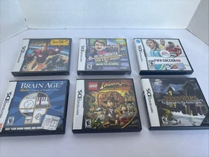 Nintendo DS Games Lot of 6 - All CIB Brain Age Nancy Drew Iron Man 2 LEGO Indy - Picture 1 of 13