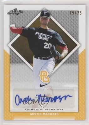 2016 Leaf Perfect Game National Showcase Yellow /25 Austin Marozas #BA-306 Auto - Image 1 of 2