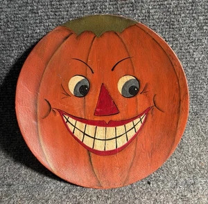 Cuenco de arte popular cara de calabaza Jack o'Lantern de Halloween de 1930 - Imagen 1 de 4