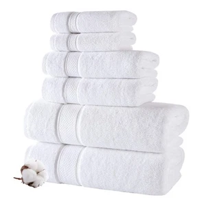- Türkisches Handtuchset in Hotelqualität für Badezimmer (6-teiliges Handtuchset, reinweiß) - Bild 1 von 7