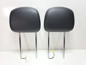 2011-2018 Dodge Caravan Town/Country Front Active Headrest Black Leather SET - Picture 1 of 12