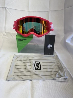 NOVO 100% 50032-00011 Strata 2 Óculos Júnior - Espelho Rosa/Vermelho -JUVENTUDE- MOTOCICLETA - Imagem 1 de 2