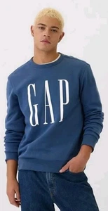 FELPA GIROCOLLO UOMO GAP BLU LOGO NUOVA TAGLIA MEDIA - Foto 1 di 5