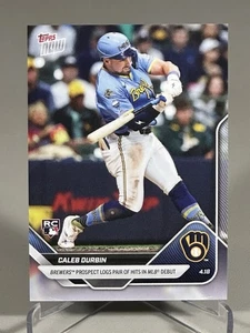 2025 Topps AHORA #85 Caleb Durbin (RC) Par de éxitos MLB debut Milwaukee Brewers - Imagen 1 de 3