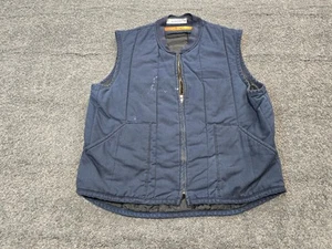 Red Kap Vest Mens Large Navy Full-Zip Quilted Lined Pockets Work Wear Flaws - Picture 1 of 6