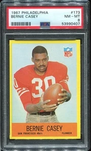 1967 Philadelphia #173 Bernie Casey PSA 8 San Francisco 49ers Bowling Green U. - Bild 1 von 1
