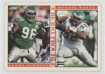 1993 Score Clyde Simmons Reggie White #416 HOF - Image 1 of 2