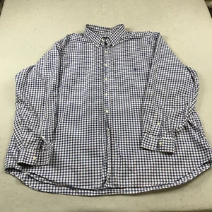 Ralph Lauren Shirt Mens 3XB Big Blue Pink Check Stretch Long Sleeve 100% Cotton - Picture 1 of 8