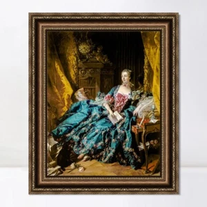 Framed Canvas Print Madame de Pompadour by Francois Boucher Wall Art Home Decor - Picture 1 of 11