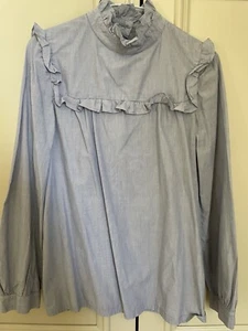 APC chambray ruffle shirt/blouse size 36 - Picture 1 of 6