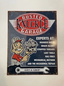 Busted Knuckle Garage Vintage-Stil Blech Metall Schild für Garage/Geschäft/Mann Höhle - Bild 1 von 2
